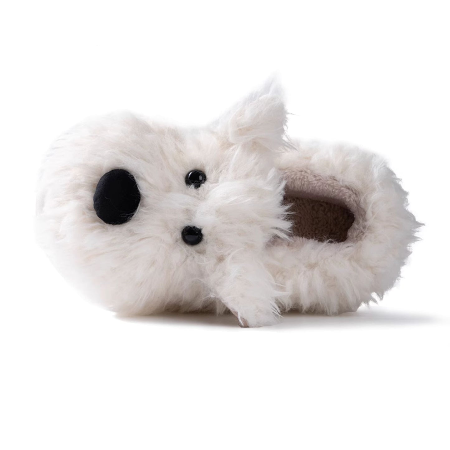 Fluffy White Dog Comfy Lounge Slippers